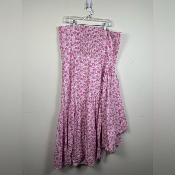 HYACINTH HOUSE. Pink and White Floral Ruffle Hem Camellia Dress XXL NWOT - Picture 4 of 8